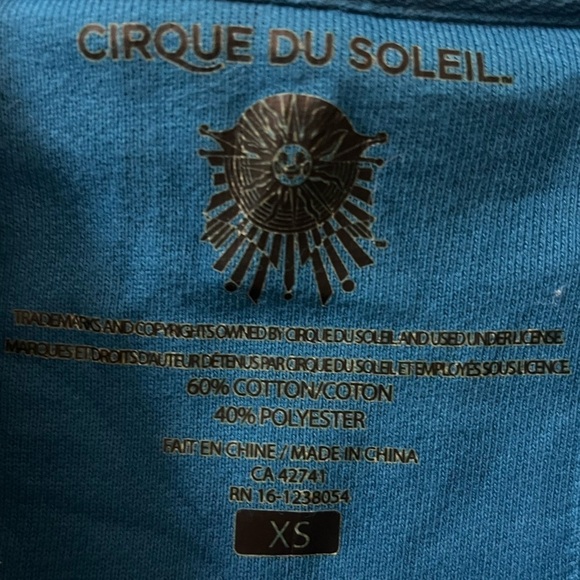 Rare unique Cirque Du Soleil Zip up blue yellow hoodie size xs - Picture 7 of 10